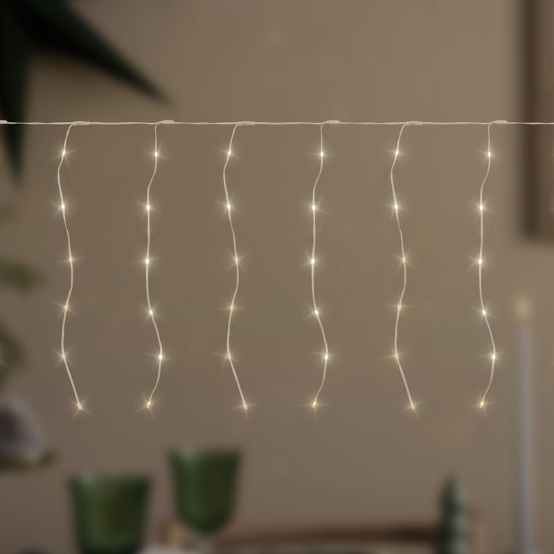 LED Lichtervorhang 3 m mit 120 LEDs Warmweiß IP44 Timer LED Lichtervorhang 3 m mit 120 LEDs Warmweiß IP44 Timer