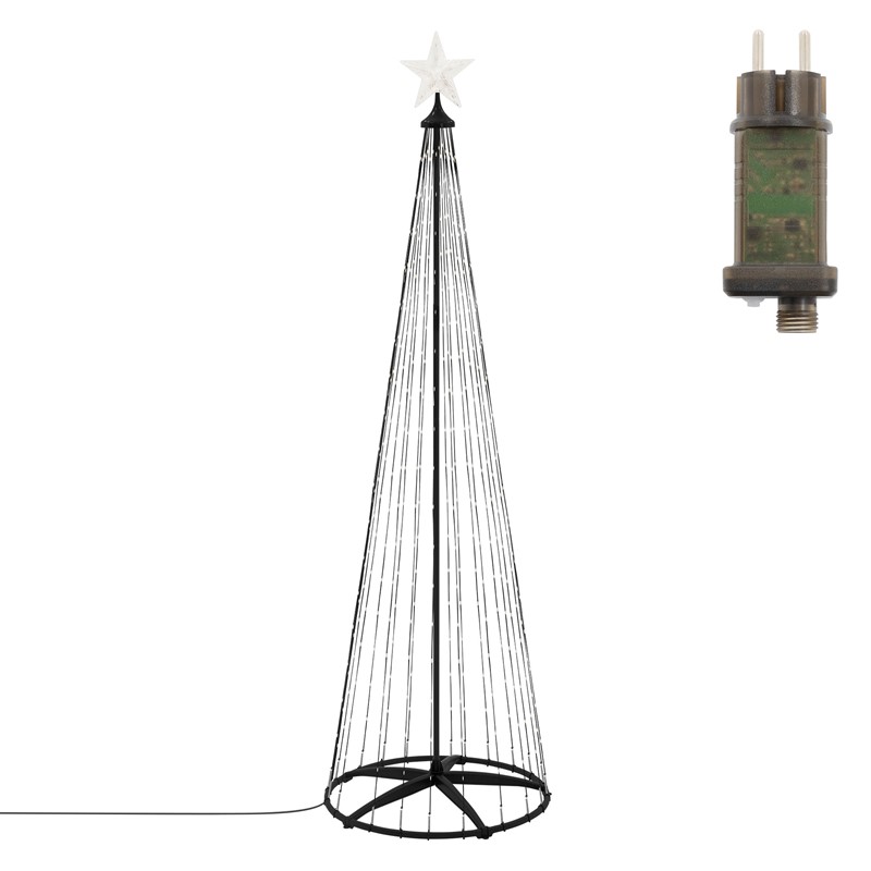 LED Weihnachtsdeko Baum Außen 210 cm mit 370 warmweißen LEDs