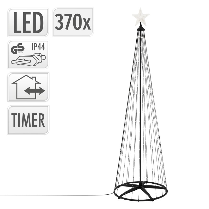 LED Weihnachtsdeko Baum Außen 210 cm mit 370 warmweißen LEDs