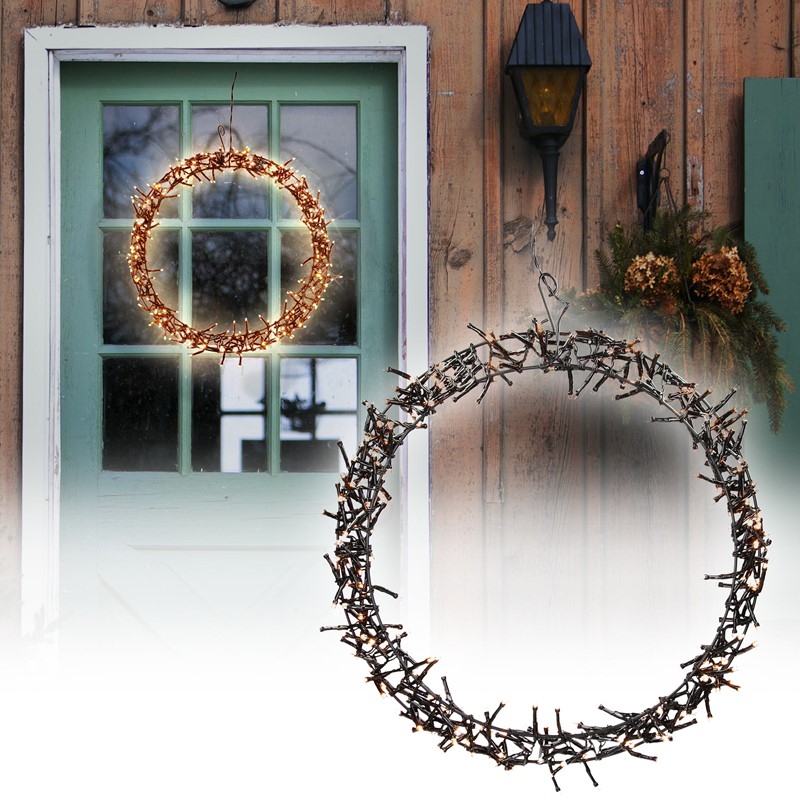 Lichterkranz für Weihnachten Ø38cm Warmweiß 300 LEDs IP44 Innen/Außen