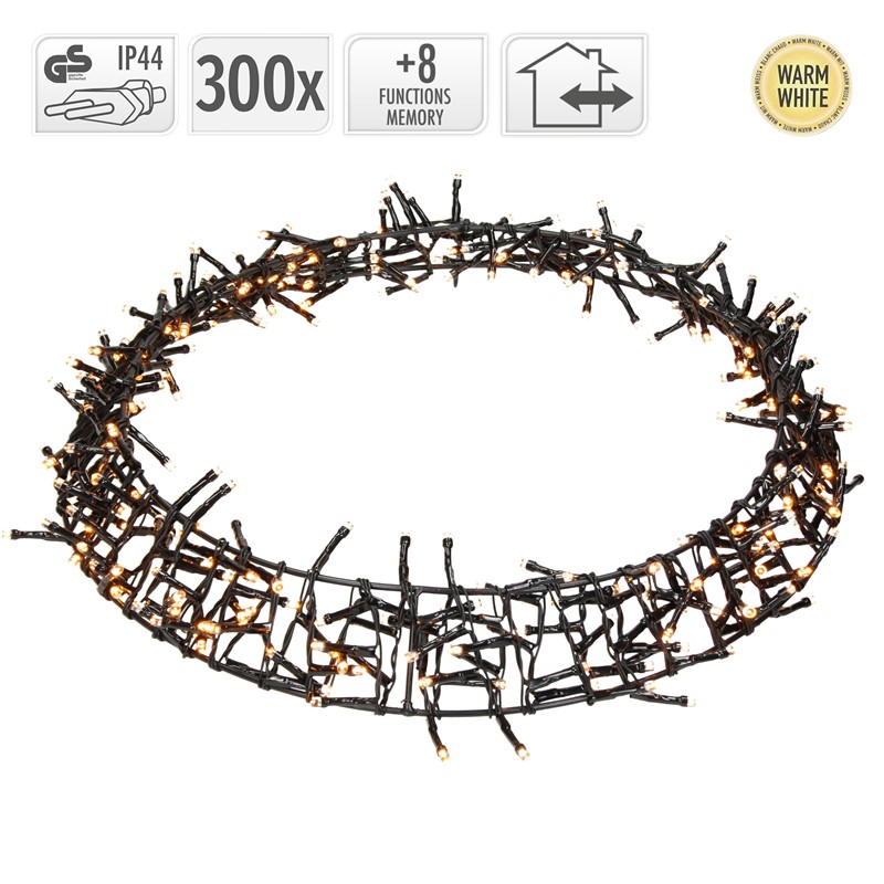 Lichterkranz für Weihnachten Ø38cm Warmweiß 300 LEDs IP44 Innen/Außen