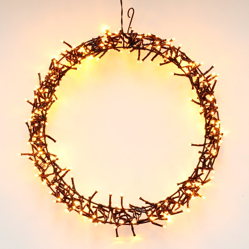 Lichterkranz für Weihnachten Ø38cm Warmweiß 300 LEDs IP44 Innen/Außen