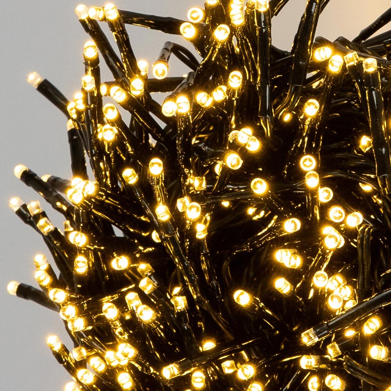 Cluster Lichterkette LED 5,5m, 768 LEDs Warmweiß, 8 Leuchtmodi IP44 Innen/Außen
