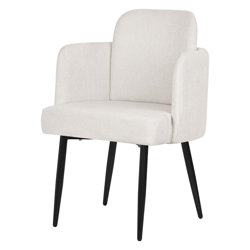 Esszimmerstuhl mit Rücken- & Armlehne Beige mit Metallbeinen bis 120 kg ML-Design