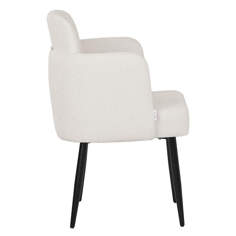 Esszimmerstuhl mit Rücken- & Armlehne Beige mit Metallbeinen bis 120 kg ML-Design