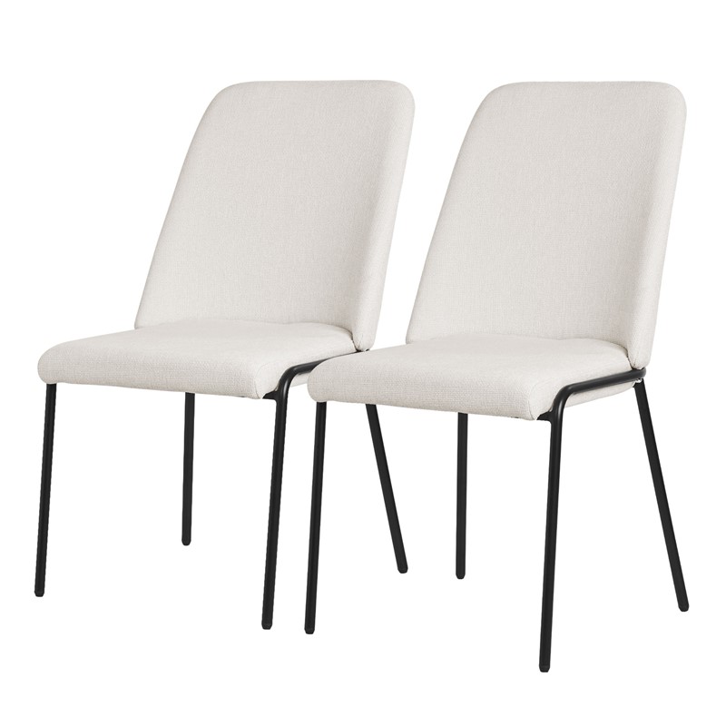 Esszimmerstühle 2er Set Beige mit Rückenlehne, Polsterstühle für Esszimmer & Küche ML-Design