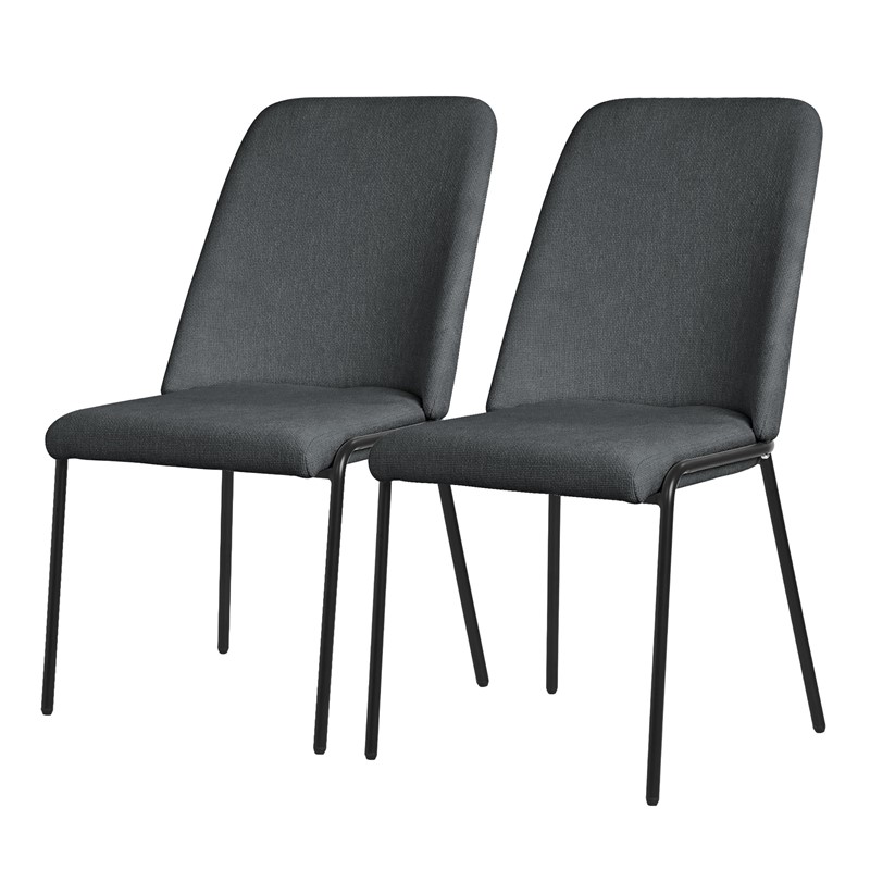 Esszimmerstühle 2er Set Anthrazit mit Rückenlehne, Polsterstühle für Esszimmer & Küche ML-Design Esszimmerstühle 2er Set Anthrazit mit Rückenlehne, Polsterstühle für Esszimmer & Küche ML-Design