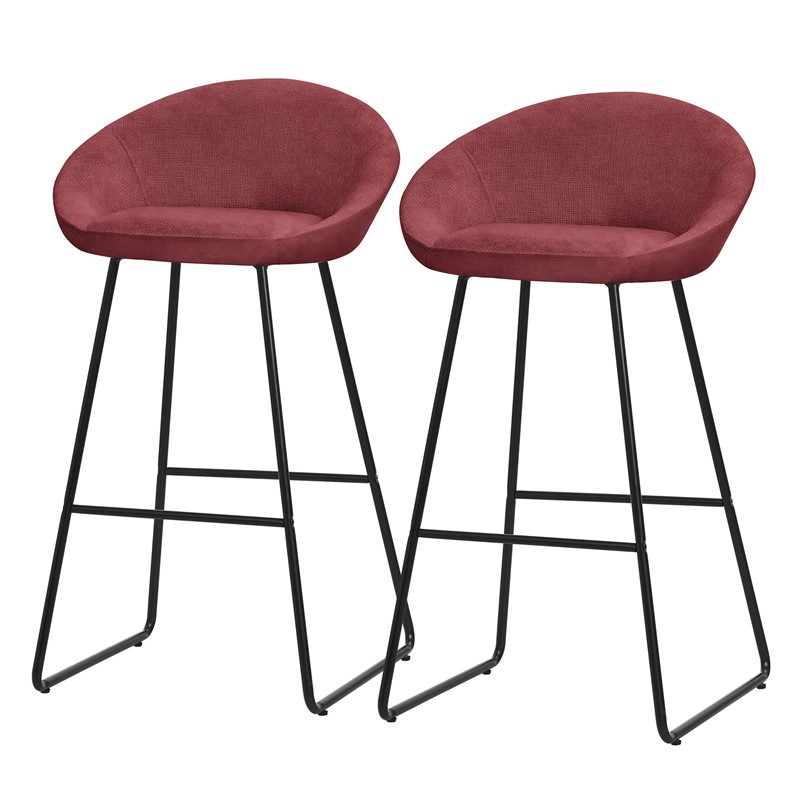 Barhocker 2er Set Rot 56x94x50 cm mit Rückenlehne und Fußstütze bis 120 kg ML-Design Barhocker 2er Set Rot 56x94x50 cm mit Rückenlehne und Fußstütze bis 120 kg ML-Design
