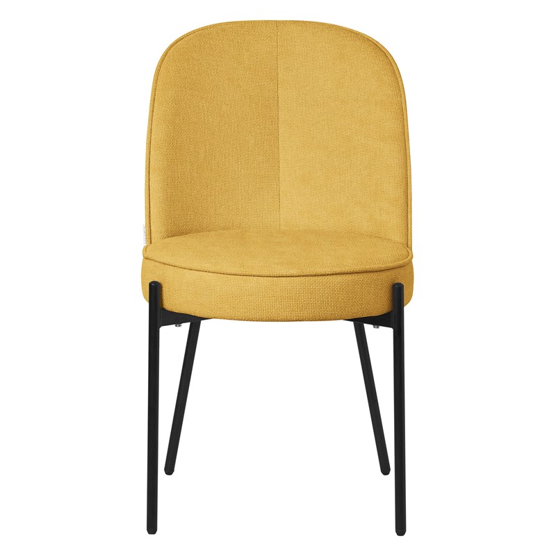 Esszimmerstühle 2er Set Senf mit Rückenlehne, Polsterstühle für Esszimmer & Küche ML-Design