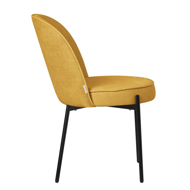 Esszimmerstühle 2er Set Senf mit Rückenlehne, Polsterstühle für Esszimmer & Küche ML-Design