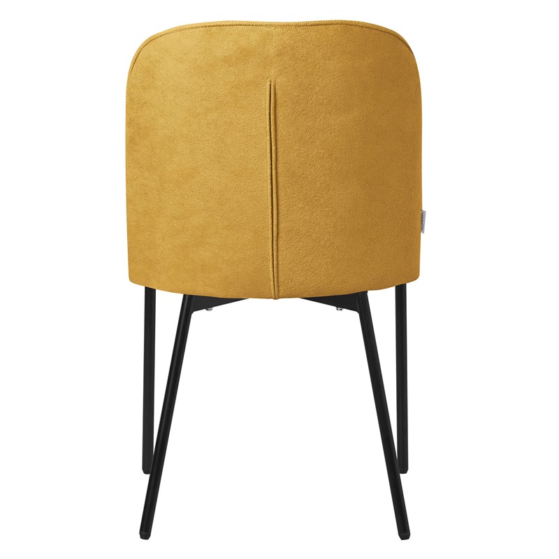 Esszimmerstühle 2er Set Senf mit Rückenlehne, Polsterstühle für Esszimmer & Küche ML-Design