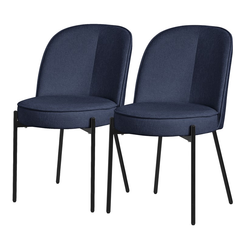 Esszimmerstühle 2er Set Dunkelblau mit Rückenlehne, Polsterstühle für Esszimmer & Küche ML-Design Esszimmerstühle 2er Set Dunkelblau mit Rückenlehne, Polsterstühle für Esszimmer & Küche ML-Design
