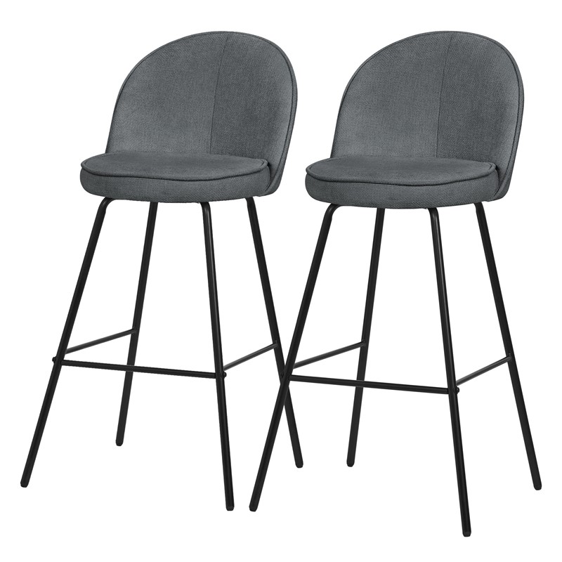 Barhocker 2er Set Anthrazit 52x102x50 cm mit Rückenlehne und Fußstütze bis 120 kg ML-Design Barhocker 2er Set Anthrazit 52x102x50 cm mit Rückenlehne und Fußstütze bis 120 kg ML-Design