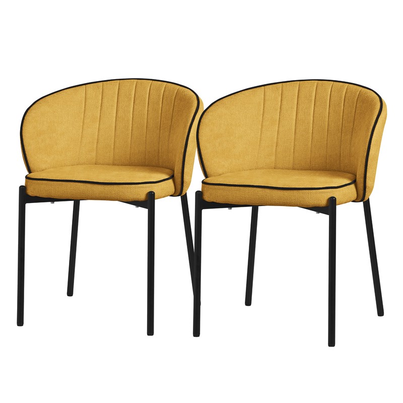 2er Set Esszimmerstühle mit Rücken- & Armlehne Senf mit Metallbeinen bis 120 kg ML-Design 2er Set Esszimmerstühle mit Rücken- & Armlehne Senf mit Metallbeinen bis 120 kg ML-Design