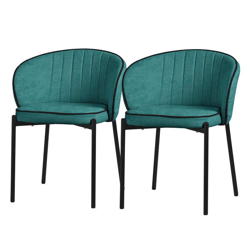 2er Set Esszimmerstühle mit Rücken- & Armlehne Petrol mit Metallbeinen bis 120 kg ML-Design