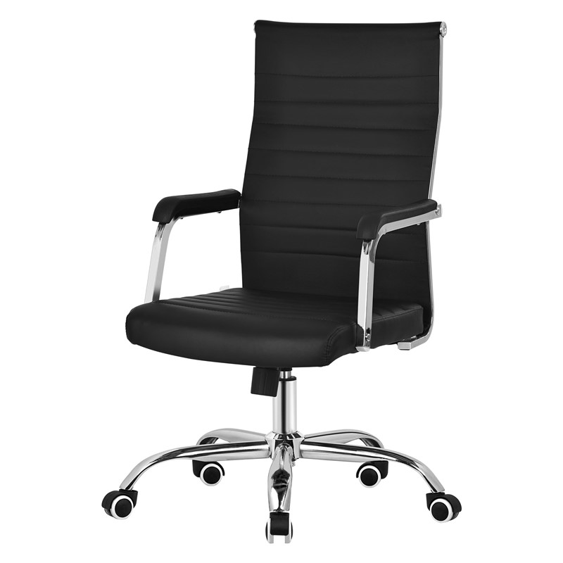 Ergonomischer Bürostuhl mit Armlehnen Schwarz mit Rollen & Wippfunktion ML-Design Ergonomischer Bürostuhl mit Armlehnen Schwarz mit Rollen & Wippfunktion ML-Design