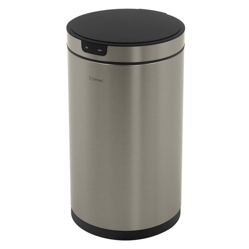 Mülleimer mit Sensor 30L rund aus Edelstahl, Silber, Automatisches Öffnen & Schließen ML-Design Mülleimer mit Sensor 30L rund aus Edelstahl, Silber, Automatisches Öffnen & Schließen ML-Design