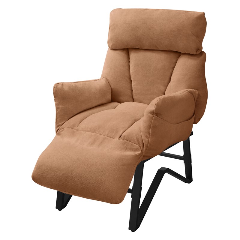 Loungesessel mit Armlehnen Braun Relaxsessel mit Leinenbezug ML-Design Loungesessel mit Armlehnen Braun Relaxsessel mit Leinenbezug ML-Design