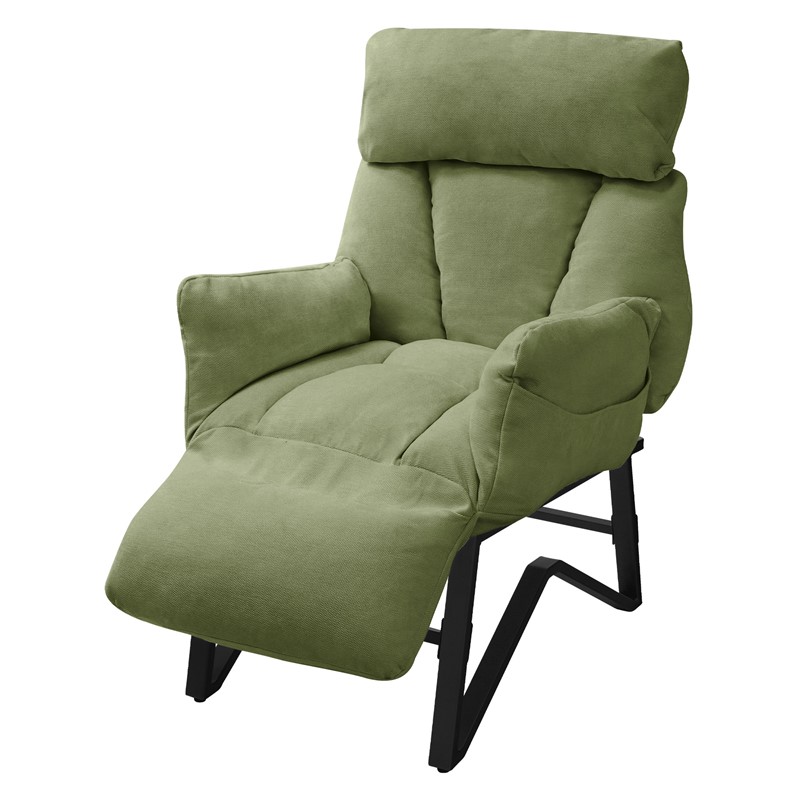 Loungesessel mit Armlehnen Grün Relaxsessel mit Leinenbezug ML-Design