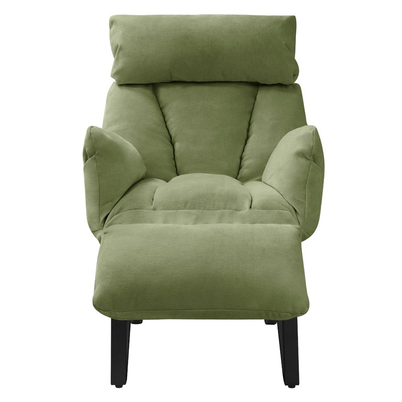 Loungesessel mit Armlehnen Grün Relaxsessel mit Leinenbezug ML-Design