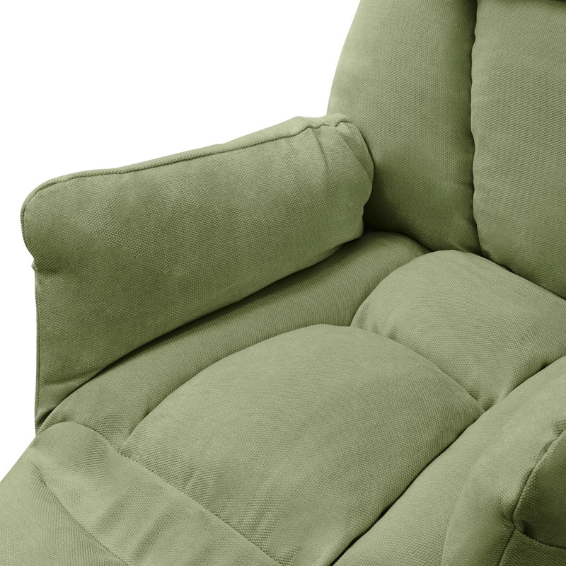 Loungesessel mit Armlehnen Grün Relaxsessel mit Leinenbezug ML-Design