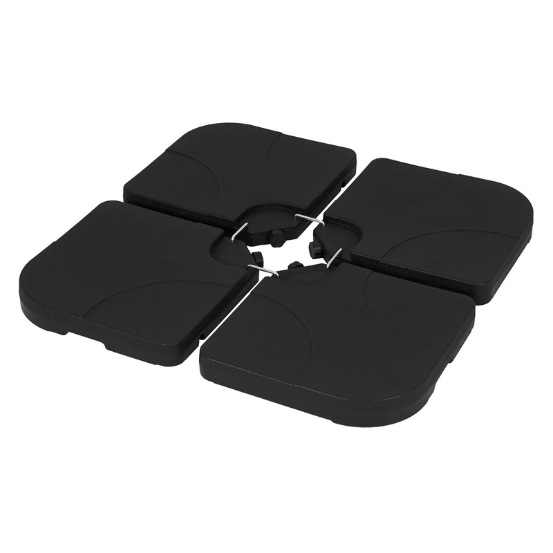 Sonnenschirmständer 4-teilig, Schwarz Schirmgewicht, Gewichtsplatten für Ampelschirmständer befüllbar mit 60 Liter Wasser/80kg Sand ML-Design Sonnenschirmständer 4-teilig, Schwarz Schirmgewicht, Gewichtsplatten für Ampelschirmständer befüllbar mit 60 Liter Wasser/80kg Sand ML-Design