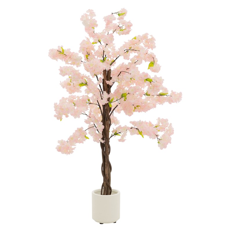 Künstlicher Kirschbaum 120 cm Kunstpflanze mit Naturholzstamm im Topf ML-Design Künstlicher Kirschbaum 120 cm Kunstpflanze mit Naturholzstamm im Topf ML-Design