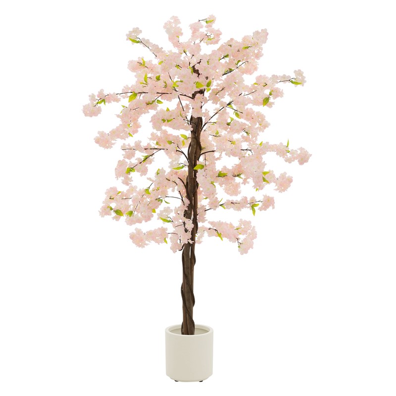 Künstlicher Kirschbaum 180 cm Kunstpflanze mit Naturholzstamm im Topf ML-Design Künstlicher Kirschbaum 180 cm Kunstpflanze mit Naturholzstamm im Topf ML-Design