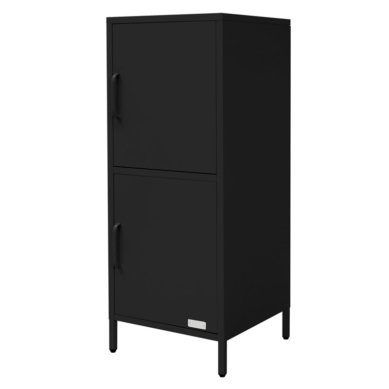 Aktenschrank 40x101,5x40 cm Schwarz Büroschrank mit 2 Türen aus Stahl ML-Design Aktenschrank 40x101,5x40 cm Schwarz Büroschrank mit 2 Türen aus Stahl ML-Design