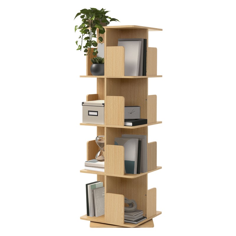 360° drehbares Bücherregal mit 4 Ebenen & 16 Fächern, Beige, 40x124,5x40 cm, freistehend Standregal ML-Design 360° drehbares Bücherregal mit 4 Ebenen & 16 Fächern, Beige, 40x124,5x40 cm, freistehend Standregal ML-Design