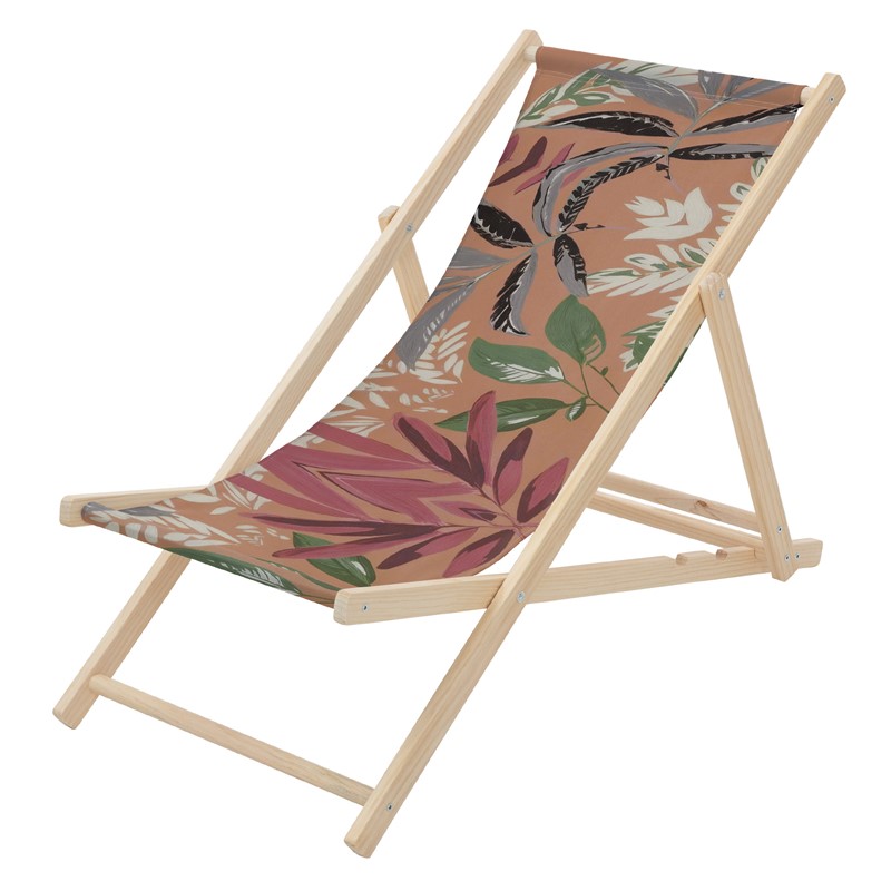 Gartenliege aus Holz in Floral Braun-Rot-Grün klappbarer Beachstuhl Strandstuhl Strandliege Liegestuhl Sonnenliege Relaxliege Gartenliege aus Holz in Floral Braun-Rot-Grün klappbarer Beachstuhl Strandstuhl Strandliege Liegestuhl Sonnenliege Relaxliege
