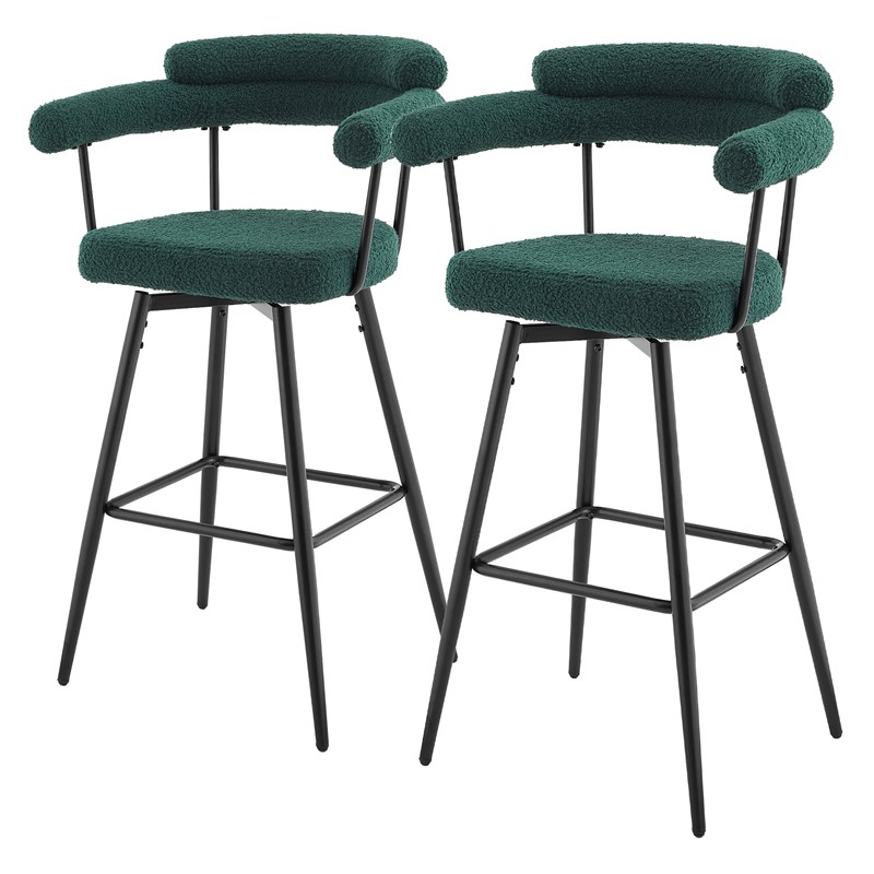 2er Set Barhocker 360° drehbar Dunkelgrün 61x103x55 cm mit Arm-, Rückenlehne und Fußstütze bis 120 kg ML-Design 2er Set Barhocker 360° drehbar Dunkelgrün 61x103x55 cm mit Arm-, Rückenlehne und Fußstütze bis 120 kg ML-Design
