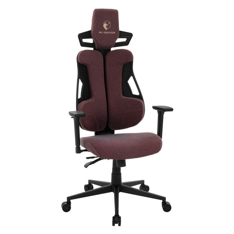 Gaming Stuhl mit Armlehne, Kopfstütze und Lordosenstütze Rot, aus Stoff ML-Design Gaming Stuhl mit Armlehne, Kopfstütze und Lordosenstütze Rot, aus Stoff ML-Design