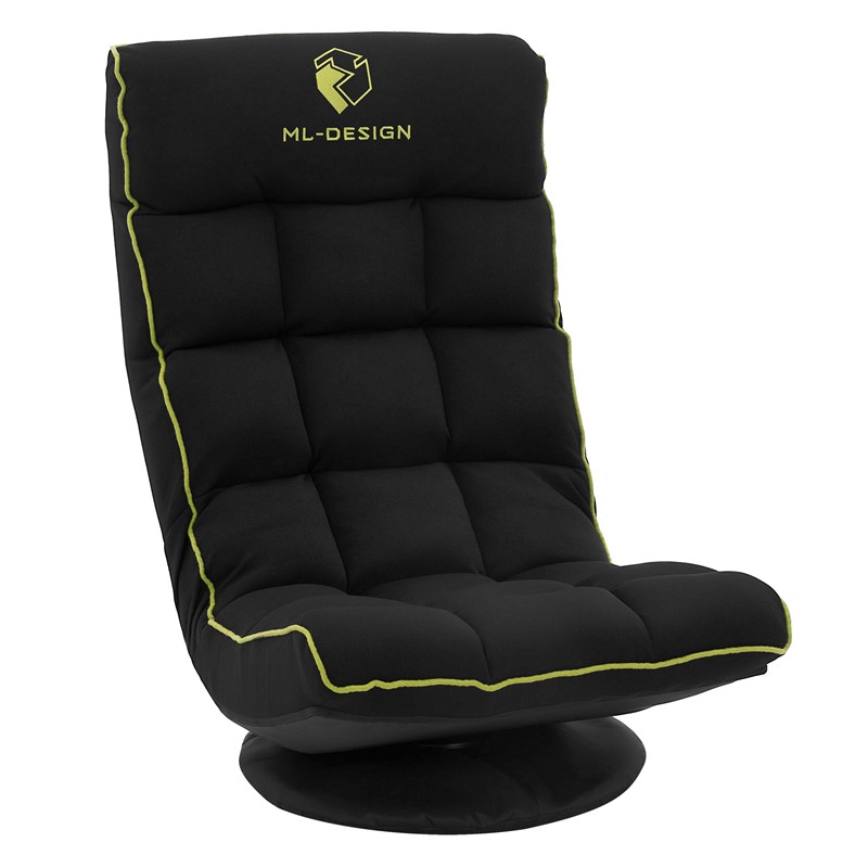 Gaming Bodenstuhl 360° drehbar Gaming Sessel Schwarz-Grün mit Kopfstütze ML-Design Gaming Bodenstuhl 360° drehbar Gaming Sessel Schwarz-Grün mit Kopfstütze ML-Design