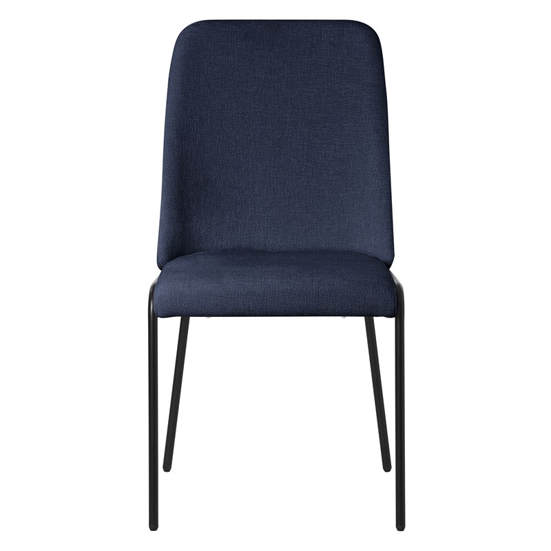 Esszimmerstühle 4er Set Dunkelblau mit Rückenlehne, Polsterstühle für Esszimmer & Küche ML-Design
