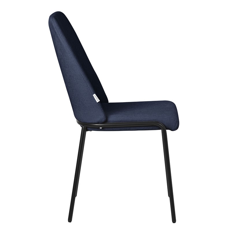 Esszimmerstühle 4er Set Dunkelblau mit Rückenlehne, Polsterstühle für Esszimmer & Küche ML-Design