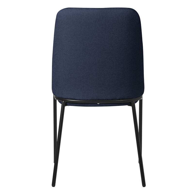 Esszimmerstühle 4er Set Dunkelblau mit Rückenlehne, Polsterstühle für Esszimmer & Küche ML-Design