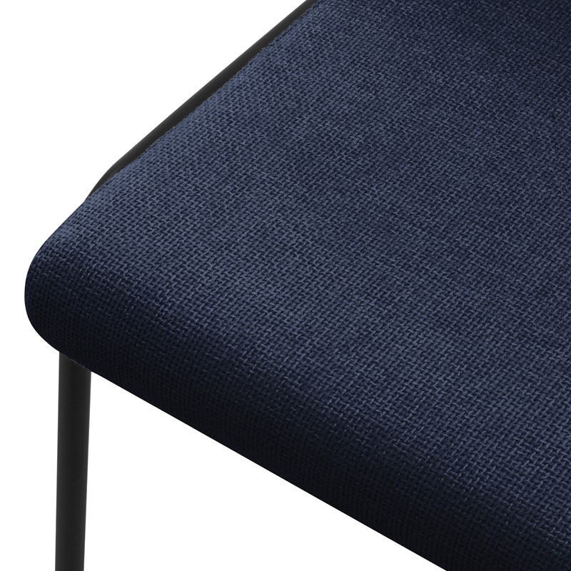 Esszimmerstühle 4er Set Dunkelblau mit Rückenlehne, Polsterstühle für Esszimmer & Küche ML-Design