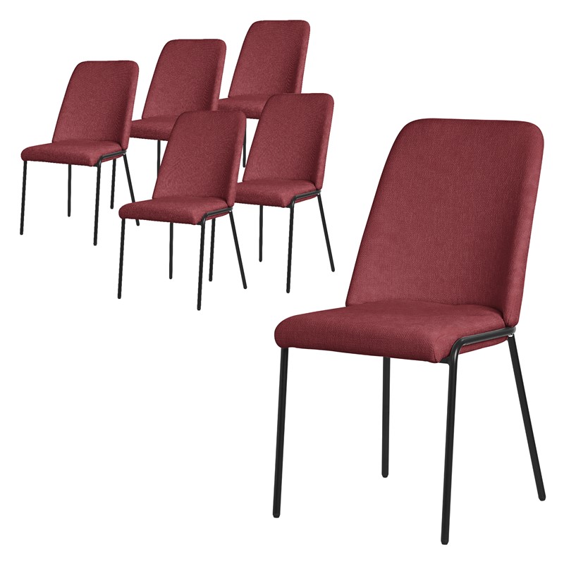Esszimmerstühle 6er Set Rot mit Rückenlehne, Polsterstühle für Esszimmer & Küche ML-Design Esszimmerstühle 6er Set Rot mit Rückenlehne, Polsterstühle für Esszimmer & Küche ML-Design