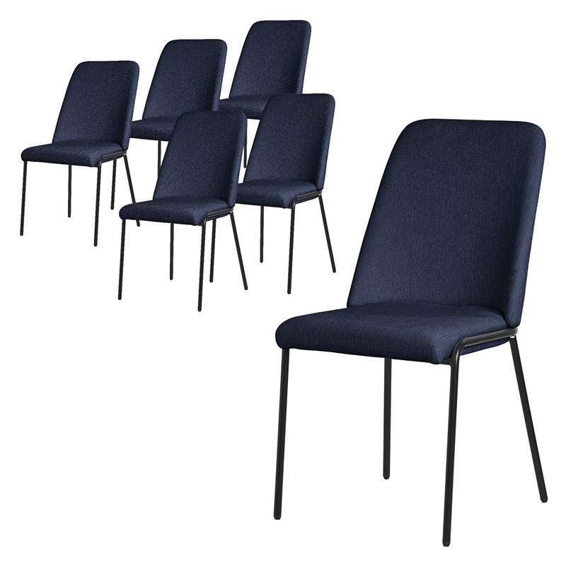 Esszimmerstühle 6er Set Dunkelblau mit Rückenlehne, Polsterstühle für Esszimmer & Küche ML-Design Esszimmerstühle 6er Set Dunkelblau mit Rückenlehne, Polsterstühle für Esszimmer & Küche ML-Design
