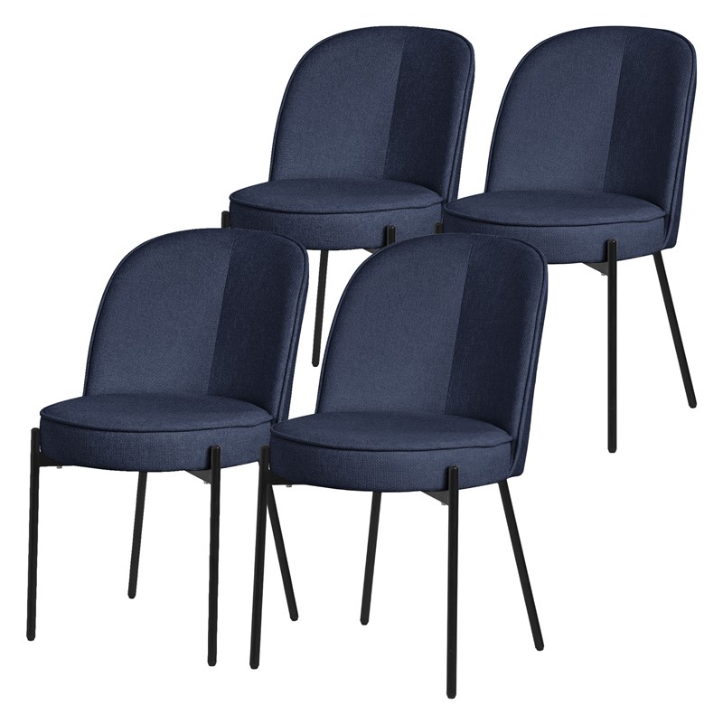 Esszimmerstühle 4er Set Dunkelblau mit Rückenlehne, Polsterstühle für Esszimmer & Küche ML-Design Esszimmerstühle 4er Set Dunkelblau mit Rückenlehne, Polsterstühle für Esszimmer & Küche ML-Design