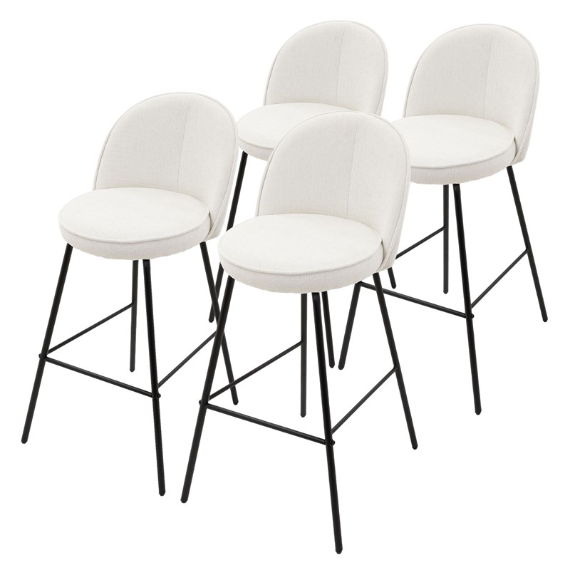 Barhocker 4er Set Beige 52x102x50 cm mit Rückenlehne und Fußstütze bis 120 kg ML-Design Barhocker 4er Set Beige 52x102x50 cm mit Rückenlehne und Fußstütze bis 120 kg ML-Design