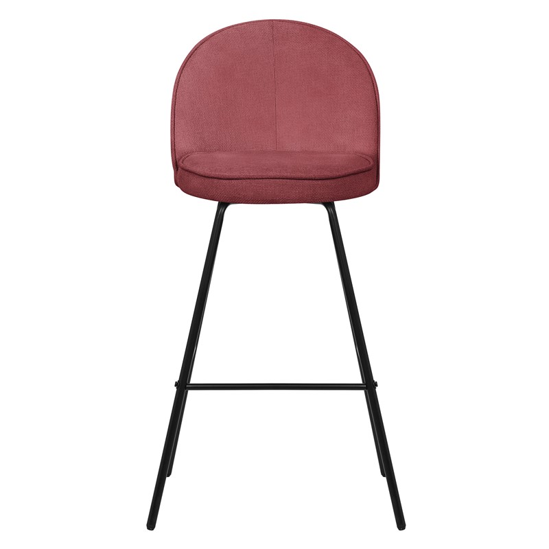 Barhocker 4er Set Rot 52x102x50 cm mit Rückenlehne und Fußstütze bis 120 kg ML-Design