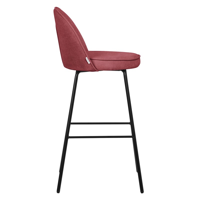 Barhocker 4er Set Rot 52x102x50 cm mit Rückenlehne und Fußstütze bis 120 kg ML-Design