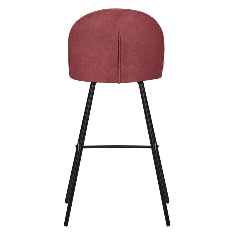 Barhocker 4er Set Rot 52x102x50 cm mit Rückenlehne und Fußstütze bis 120 kg ML-Design