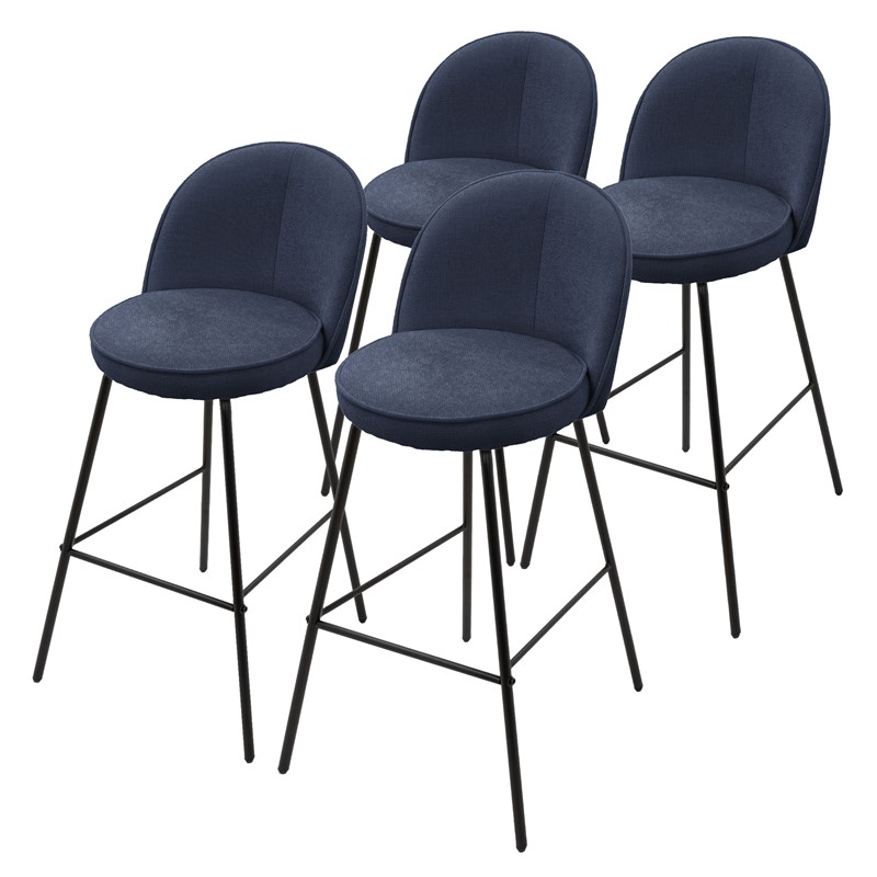Barhocker 4er Set Dunkelblau 52x102x50 cm mit Rückenlehne und Fußstütze bis 120 kg ML-Design Barhocker 4er Set Dunkelblau 52x102x50 cm mit Rückenlehne und Fußstütze bis 120 kg ML-Design