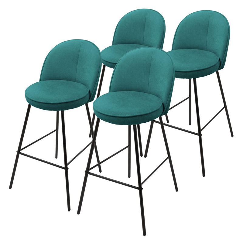 Barhocker 4er Set Petrol 52x102x50 cm mit Rückenlehne und Fußstütze bis 120 kg ML-Design Barhocker 4er Set Petrol 52x102x50 cm mit Rückenlehne und Fußstütze bis 120 kg ML-Design