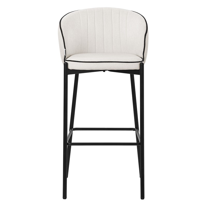 Barhocker 4er Set Beige 50x101x54 cm mit Rückenlehne und Fußstütze bis 120 kg ML-Design