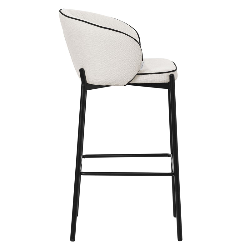 Barhocker 4er Set Beige 50x101x54 cm mit Rückenlehne und Fußstütze bis 120 kg ML-Design