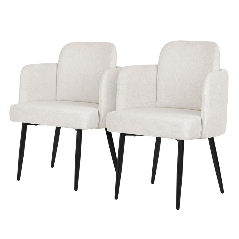 2er Set Esszimmerstühle mit Rücken- & Armlehne Beige mit Metallbeinen bis 120 kg ML-Design 2er Set Esszimmerstühle mit Rücken- & Armlehne Beige mit Metallbeinen bis 120 kg ML-Design